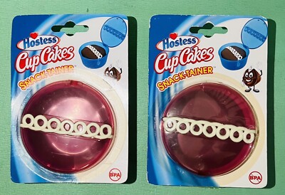 Hostess Cup Cakes Snack-Tainer Snack Container Pink, Sealed Lot of 2