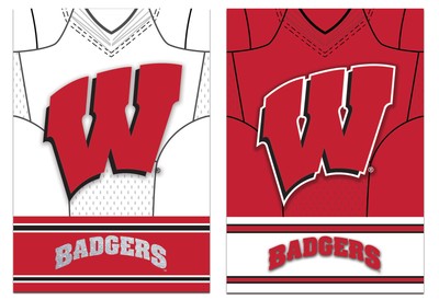 Двухсторонний вертикальный командный флаг из замшевой фольги Wisconsin Badgers размером 29 x 43 дюйма