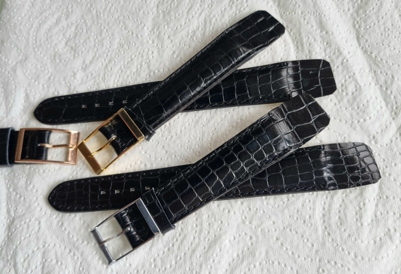 Bracelet De Montre Anses SoudÃ©Es Vintage En Cuir VÃ©Ritable De LÃZard 18 Mm