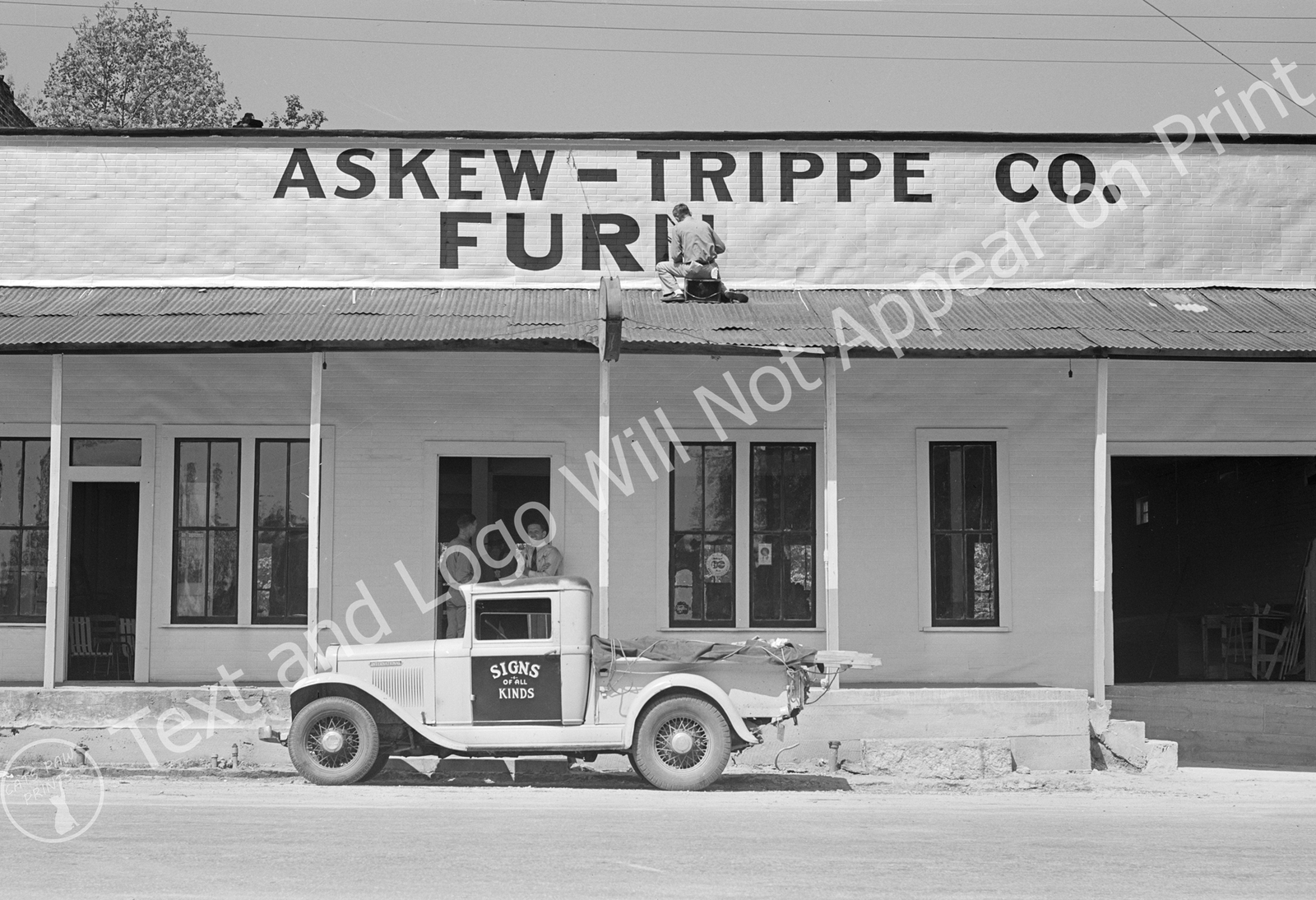 1941 Askew - Trippe Furniture Store, Franklin, GA Old Photo 13" x 19" Reprint