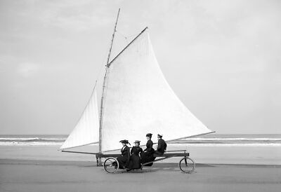1890-1910 Sailing on Ormond Beach, Florida Old Photo 13" x 19" Reprint