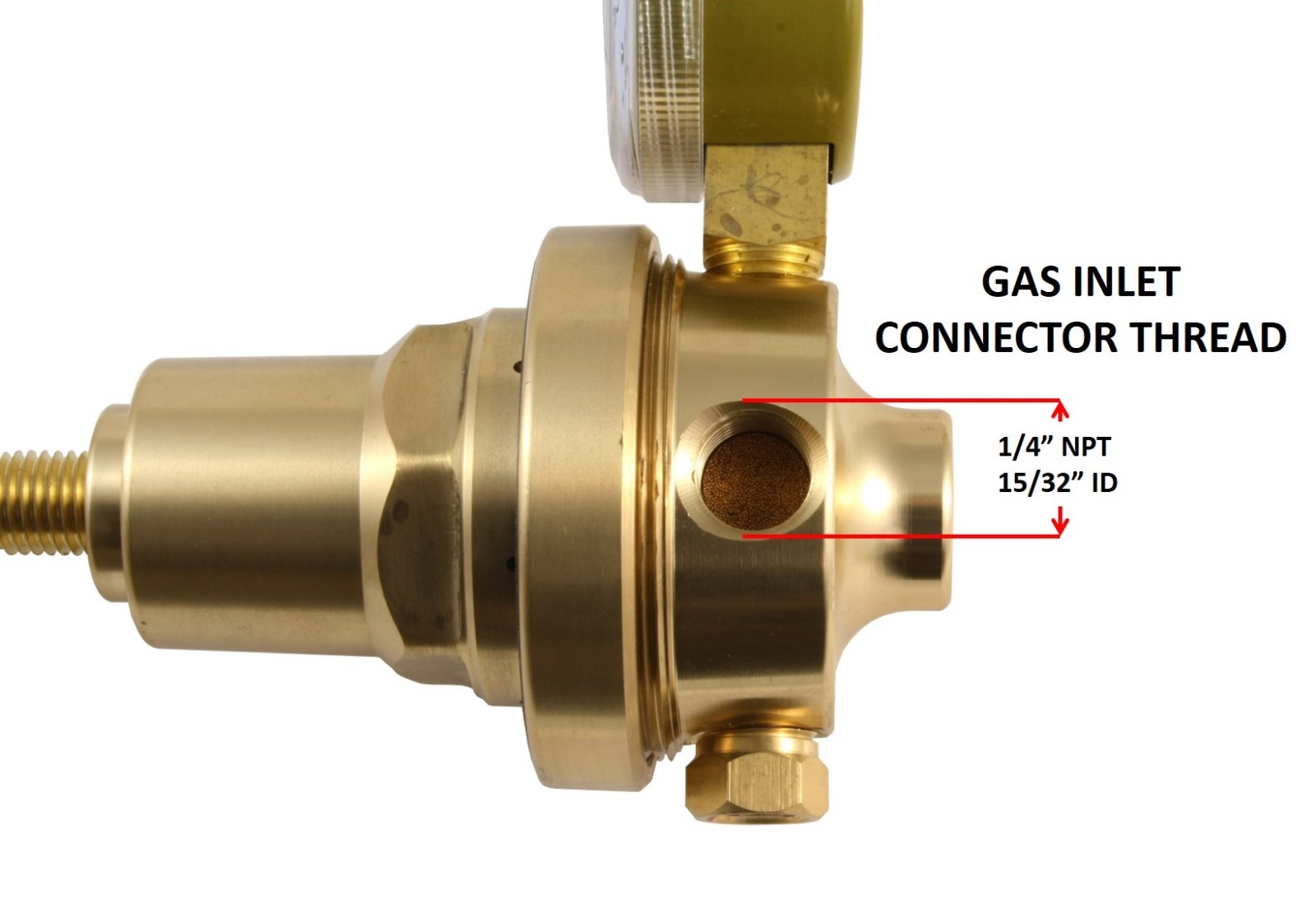 Pipeline Regulator for Propane/Acetylene, Inlet 1/4" NPT Outlet 9/
