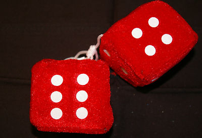 Fuzzy-Dice Auto Plüschwürfel, Würfel ROT 6x6 cm