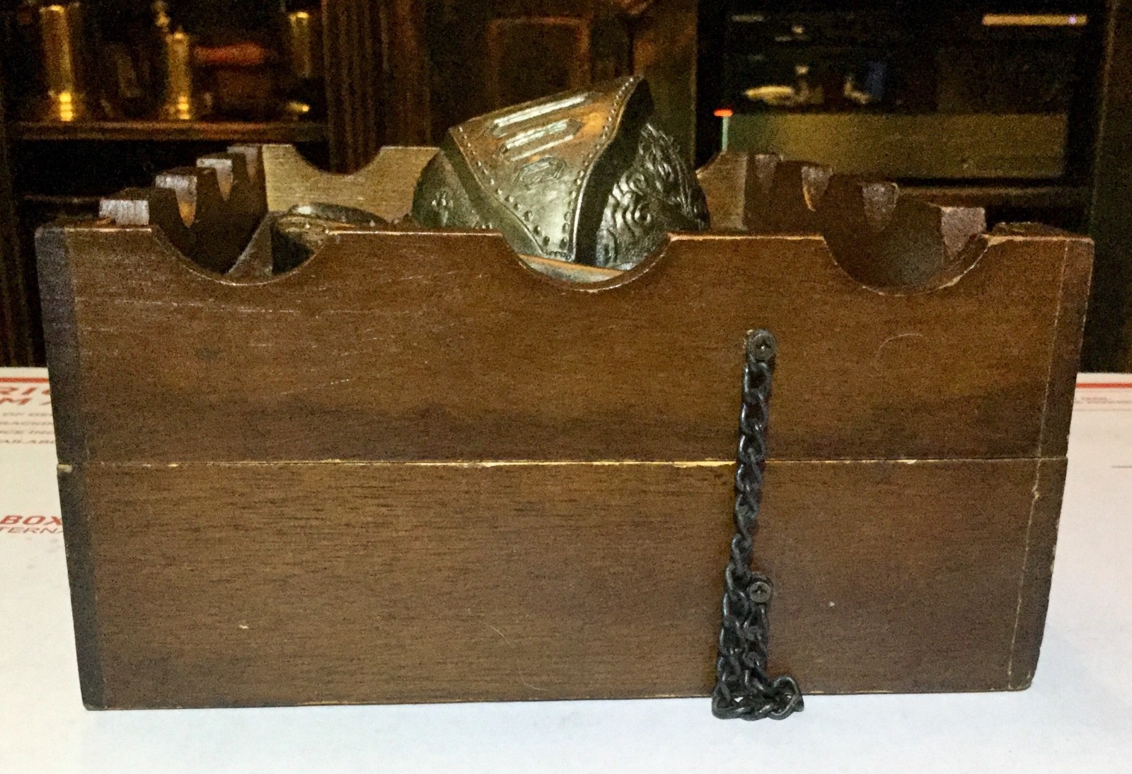 Vintage Men’s Valet Jewelry  Box Knight Castle Theme