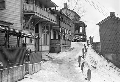 1941 Hilly Street in Winter, Aliquippa, PA Old Photo 13" x 19" Reprint