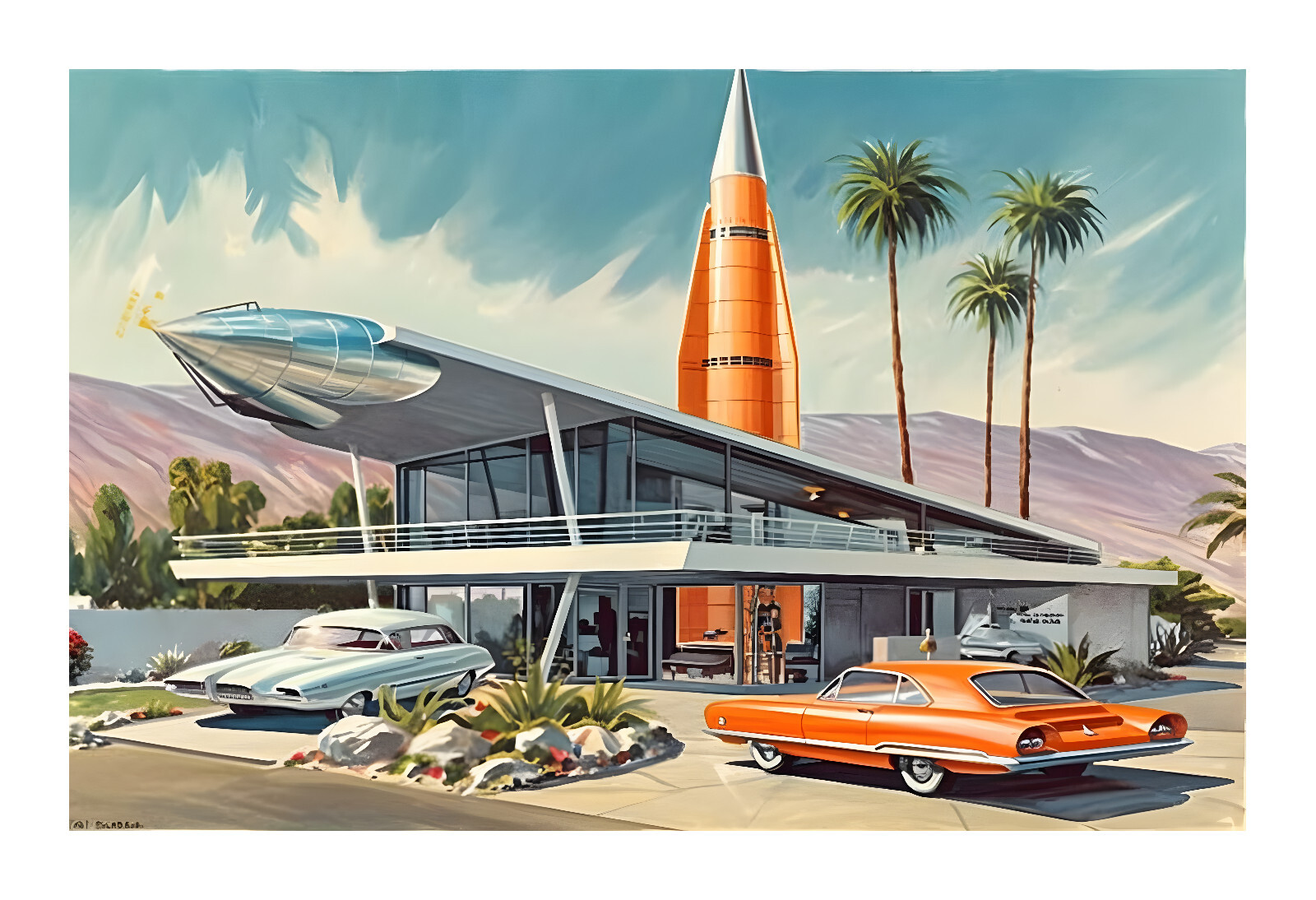1960s Mid Century Modern Atomic Age Art Print aa8 | eBay