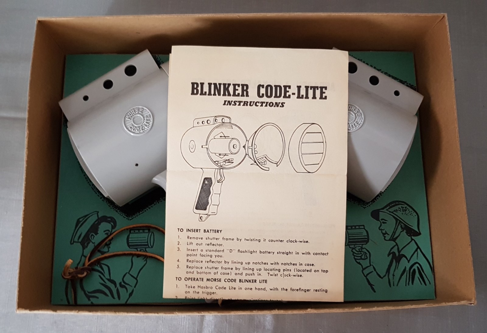 VINTAGE NAVY BLINKER CODE-LITE SET WITH COMPASS TESTED WORKING