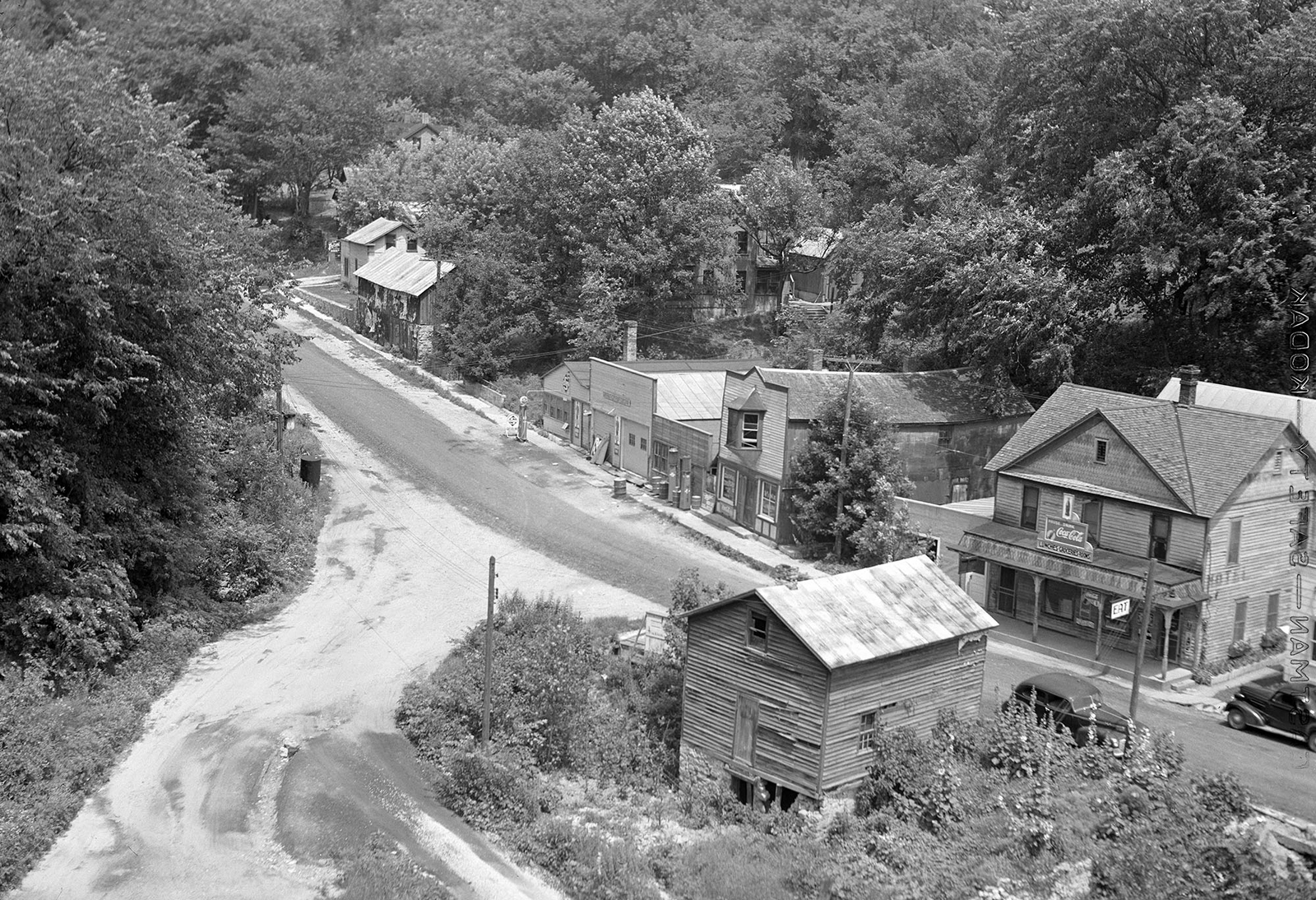 1941 Elevated View of Bridgeport, Wisconsin Vintage Old Photo 13" x 19" Reprint