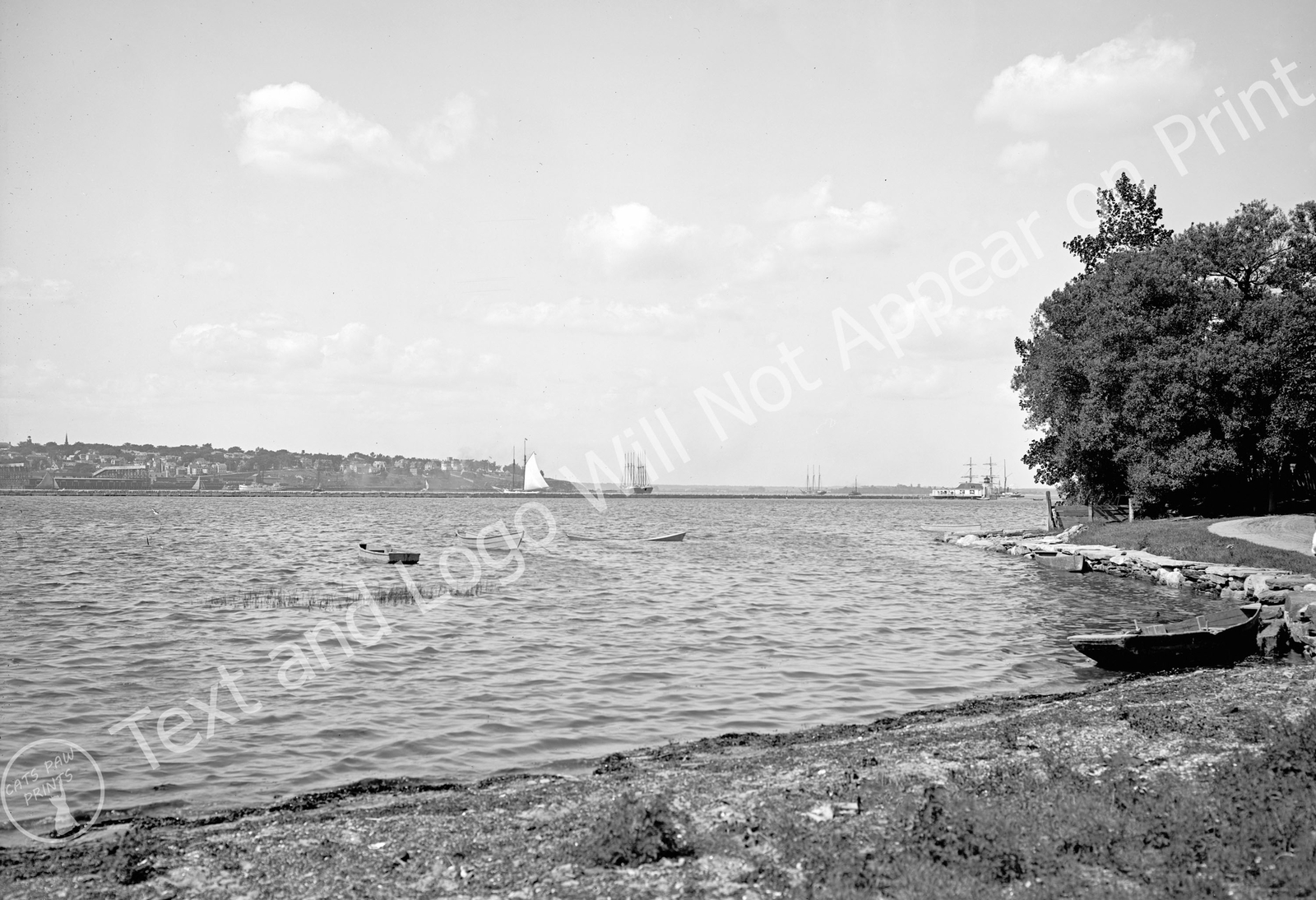 1890-1910 Cove at South Portland, Maine Vintage Old Photo 13" x 19" Reprint