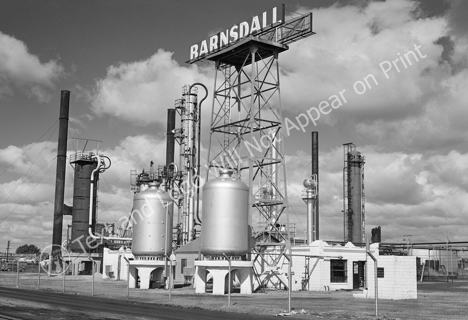 1941 Barnsdall Oil Refinery, Wichita, Kansas Old Photo 13" x 19" Reprint