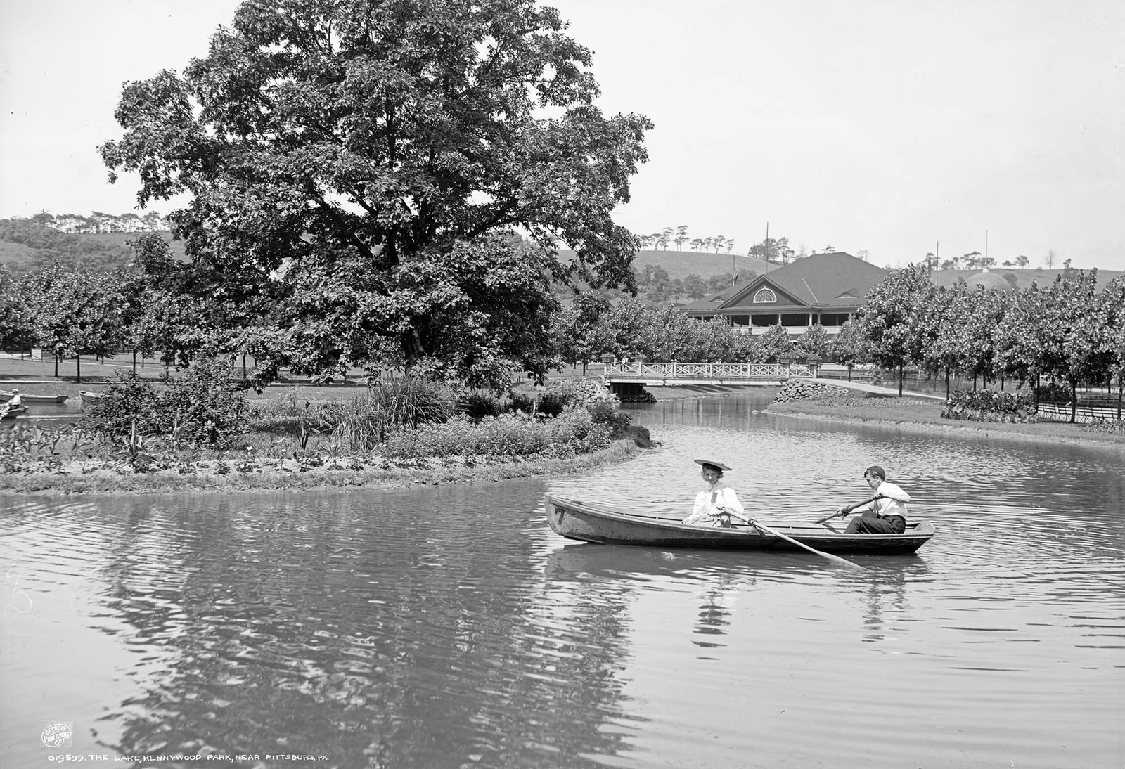 1906 The Lake, Kennywood Park, Pennsylvania Old Photo 13" x 19" Reprint