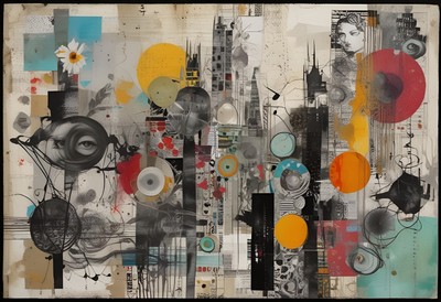 SUBSTANTIAL WORLD 17'' x 11'' Poster Print SIGNED Pop Collage Modern Wall Art 3227