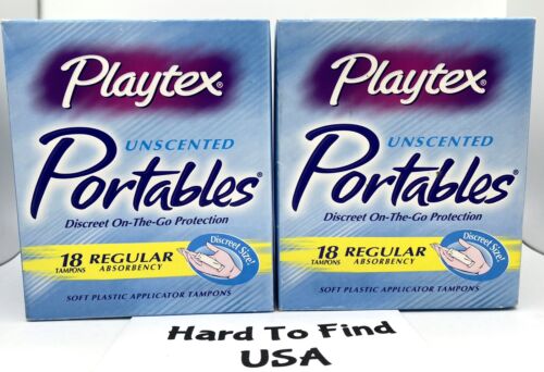 Playtex Unscented Portables Tampons Discreet On The Go Protection, 18 Ct Regular