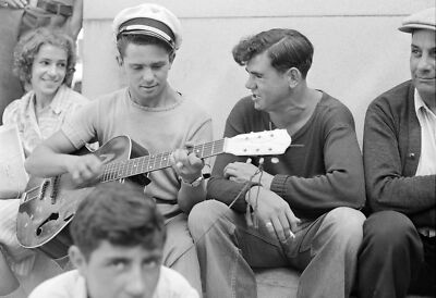 1940 Street Musician, Provincetown, MA Old Photo 13" x 19" Reprint