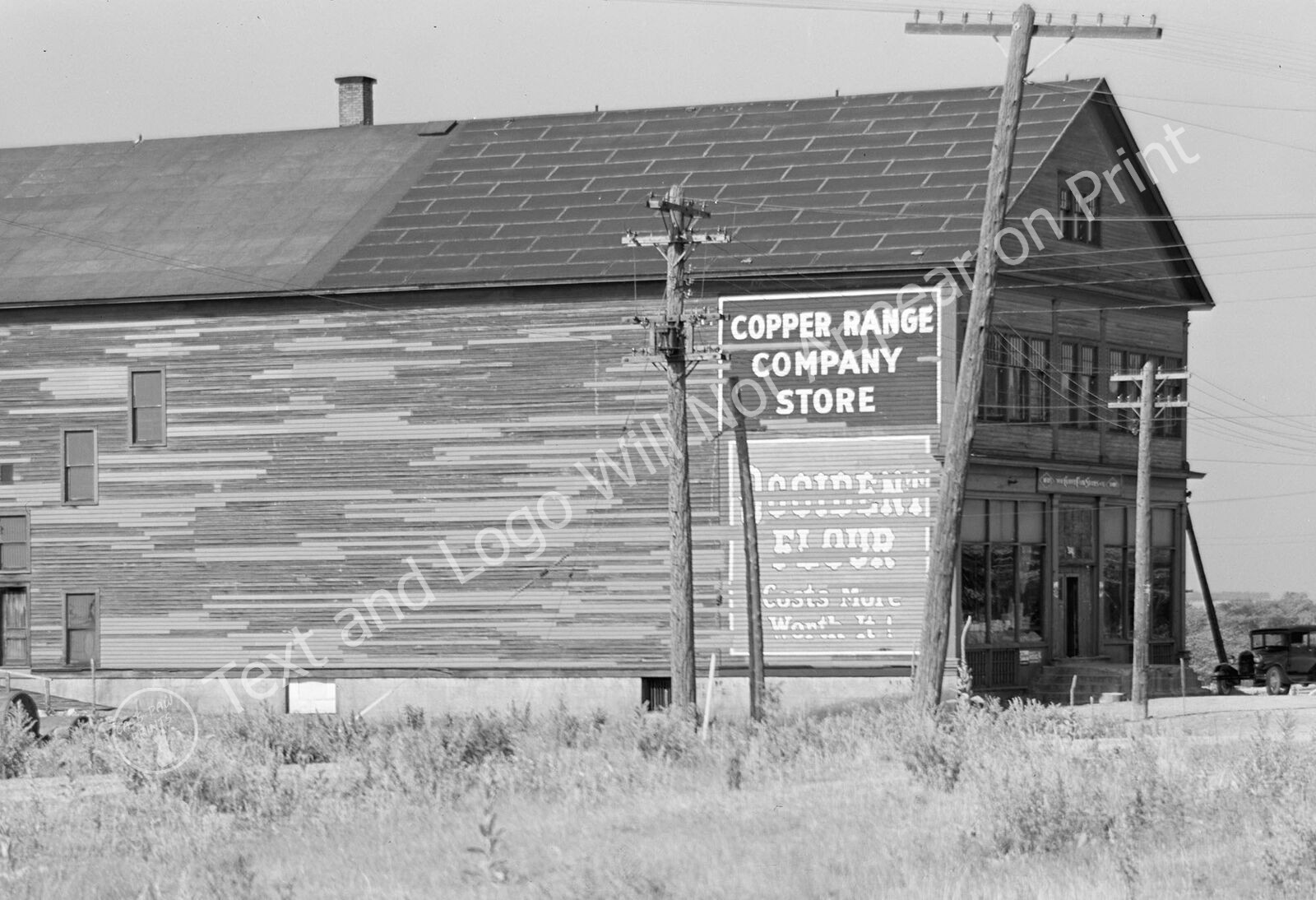 1941 Copper Range Company Store, Atlantic Mine, MI Old Photo 13" x 19" Reprint