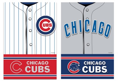 Вертикальный флаг Chicago Cubs из замшевого трикотажа в фольге, двусторонний