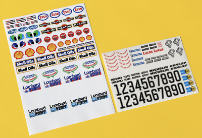 RC 10th Scale LOMBARD RAC RALLY GROUP B 1980s stickers decals door numbers logos