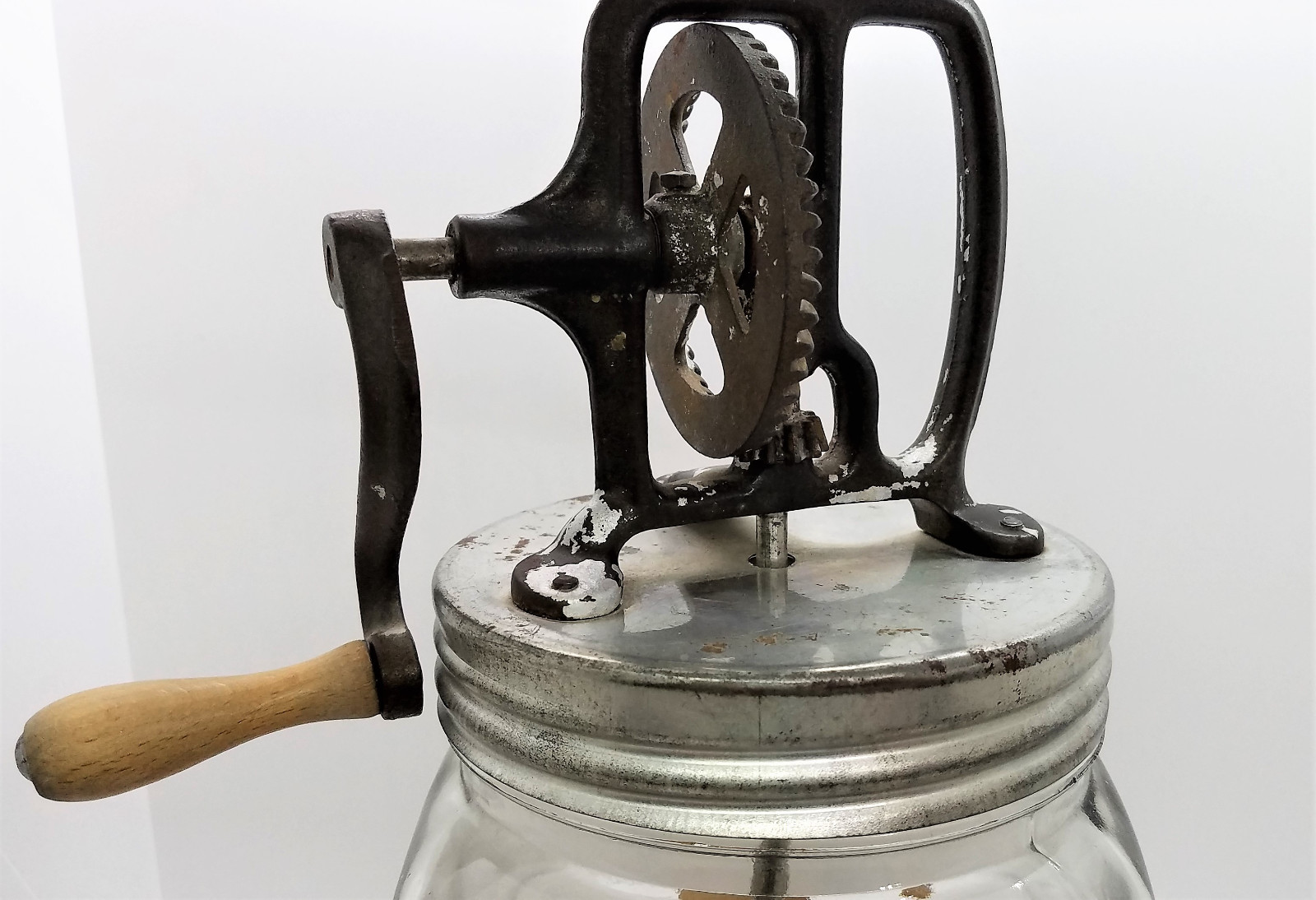 Daisy Glass Butter Churn Hand Crank 3 Qt. Jar