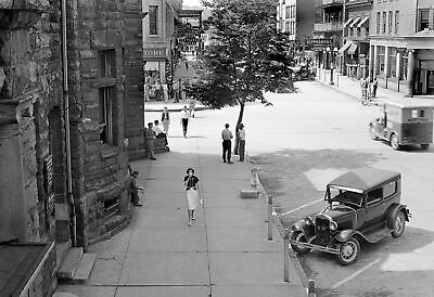 1939 Shady Side of Main Street, Elkins, WV Old Photo 13'' x 19'' Reprint