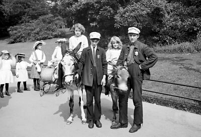 1904 Donkey Rides, Central Park, NYC, NY Old Photo 13" x 19" Reprint