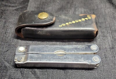 Vintage Leatherman Multi-Tool Knife Pliers With Original Leather Sheath Compact 