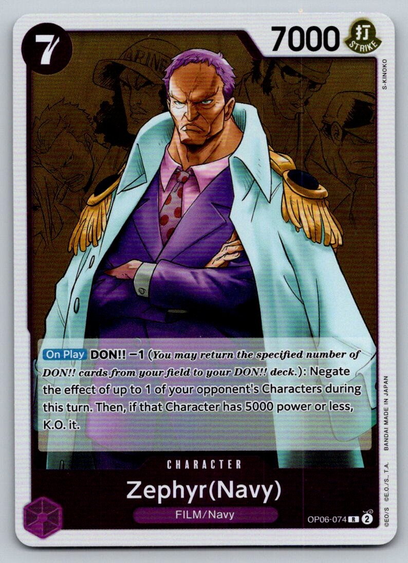 トランプ ONE PIECE FOILED COLLECTION Zephyr(Navy) OP06-074 One Piece FOIL Card | eBay