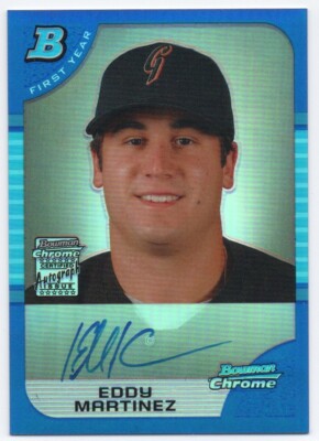 2005 Bowman Chrome Draft Blue Refractors #BDP180 Eddy Martinez RC Auto 012/150