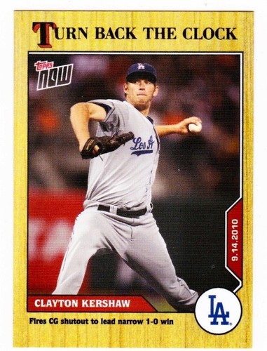 2020 Topps Now Turn Back the Clock - Clayton Kershaw #168