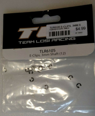 TLR6105	Losi E-Clips, 3mm Shaft (12)