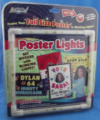 Light Up Poster Frame 40 Blinking Lights Battery Operated by Art Skills - SEALED