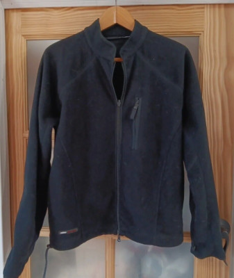 Reima Fleece Jacket Black Mens Sz S Split Zipper Pockets Mesh Lined Draft Cord