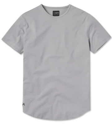 Cuts Clothing Men's Curve Hem Crew Neck Signature Fit 4-Way Stretch Tee T-Shirt
