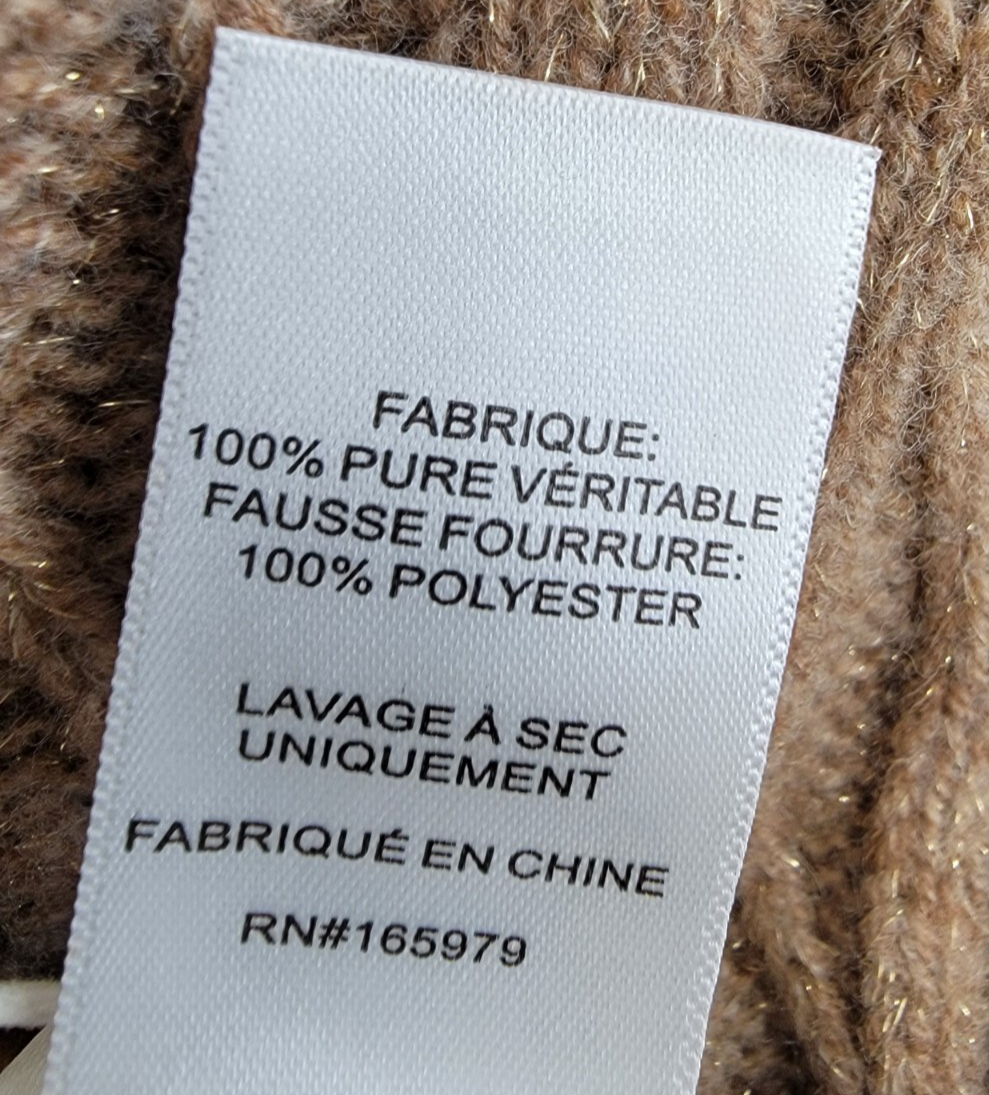 Adrienne Landau Wool The Lyla Scarf Women's One Size Camel Pom-Poms At Ends~ - Picture 10 of 15