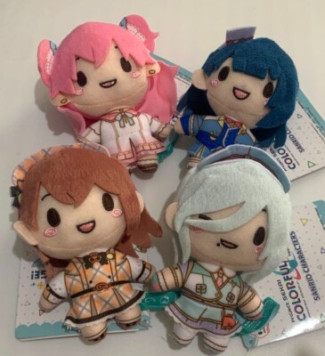 Set of 4 Project Sekai × Sanrio Characters Fuwapuchi Mascot Plush MOREMORE JUMP