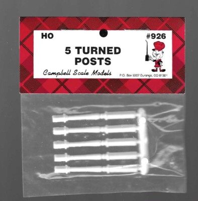 Campbell 5 Turned Posts #926 Scratch Building Supplies/Details