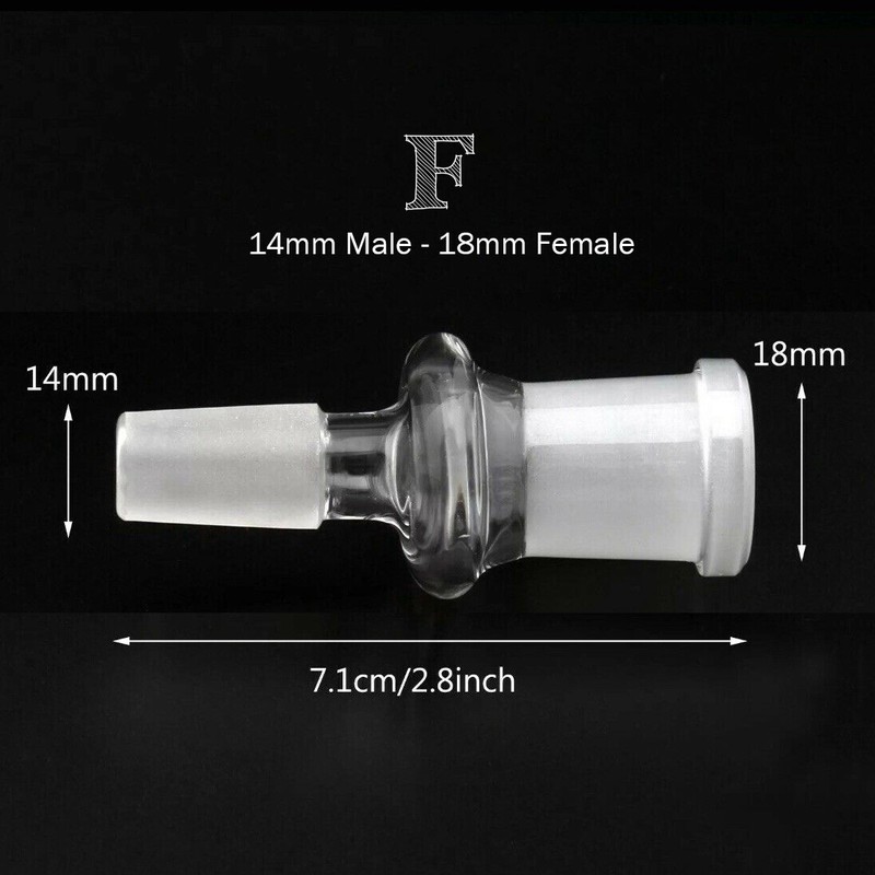 Tapered Glass Adapters 18mm & 14mm Male & Female Any