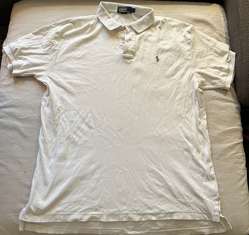 Polo by Ralph Lauren Mens Polo Shirt * L* Cream w/Olive