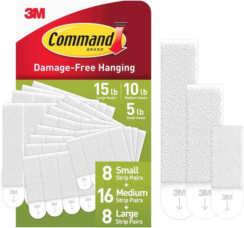 3M ™ Picture Hanging Strips Variety Pack, 32 Pairs (64 Strips) - Damage-Free Adh