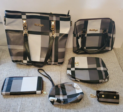 Meiu0026ge Hand Bag with wallet, keyring, change purse, makeup bag and small  handbag | eBay