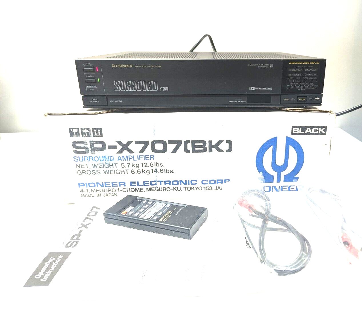 VTG Pioneer SURROUND AMPLIFIER SP-X707 BK Mint in box Remote