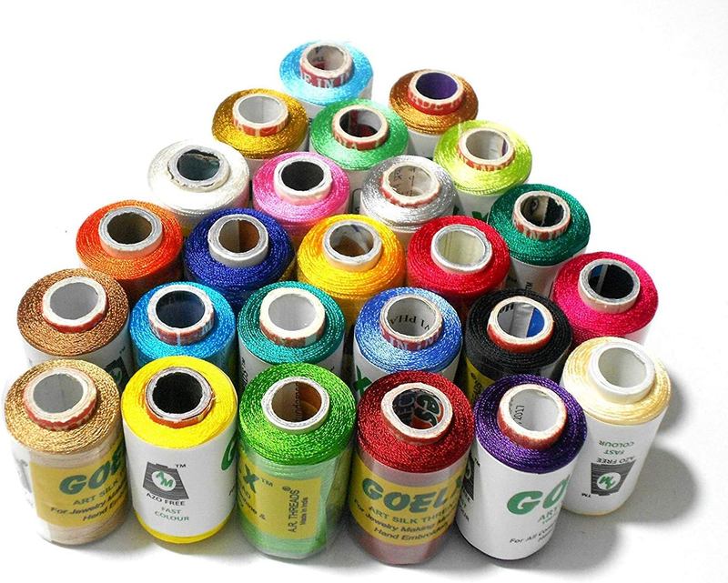 Silk Thread 25 Main Color Set for Jewellery-Tassel Making- Embroidery-Crafts, Sh