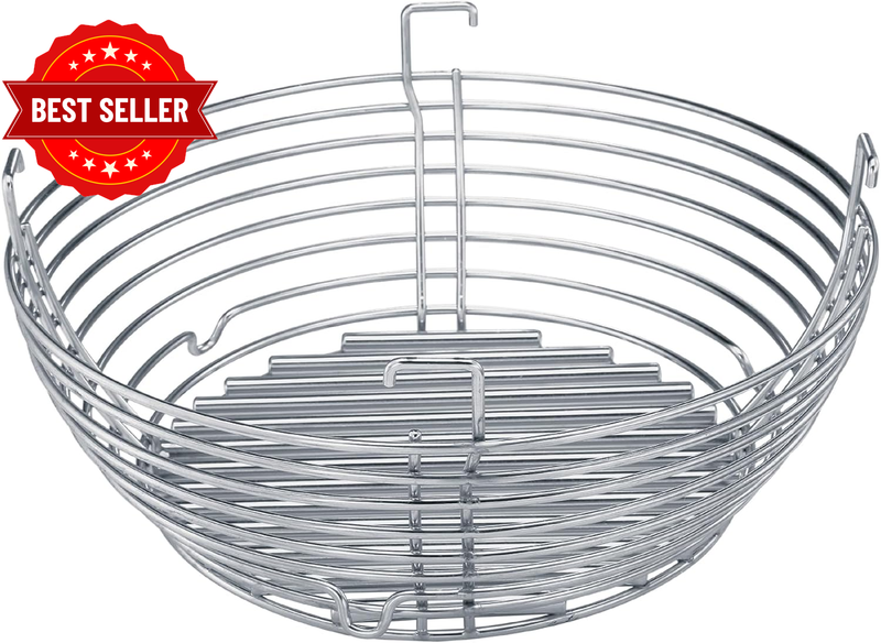 Stainless Steel Charcoal Basket Grill Accessory to Create Multiple Cook Zones fo