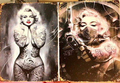FREE SHIPPING! BUY - make OFFER B4 it s SOLD! Marilyn Monroe TWO 12x16 TIN SIGNS