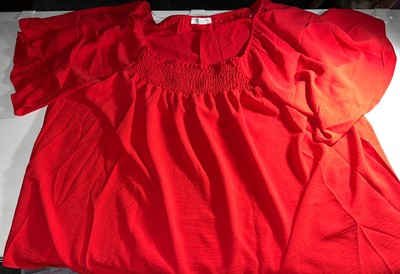 NWT ChicSoul.com Red Flutter Short Sleeved Blouse 3XL