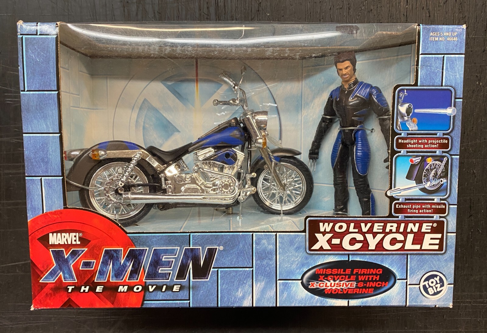 X-men the Movie Wolverine Figure X-Cycle Toy Biz Sealed