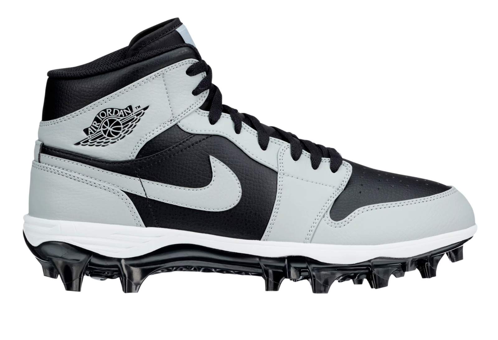 Pre-owned Nike Men's Jordan 1 Alpha Menace Mid Football Cleats Black Grey Multi Size Fj6805-002 In Gray