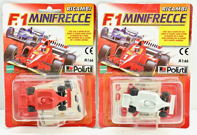 2pc 1990 Polistil Ricambi 1/66 1/64 HO Ferrari F1 Slot Cars Carded Indys Rare   