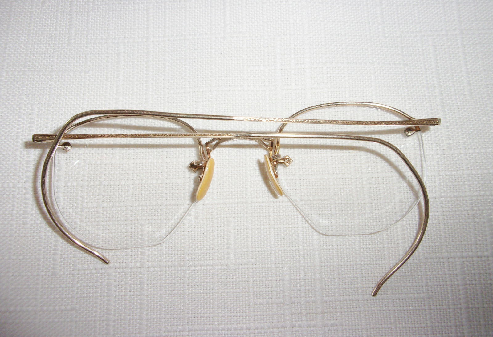 American Optical Vintage 12K GF Rimway Fulvue Eyeglasses AO Gold Wire Frames