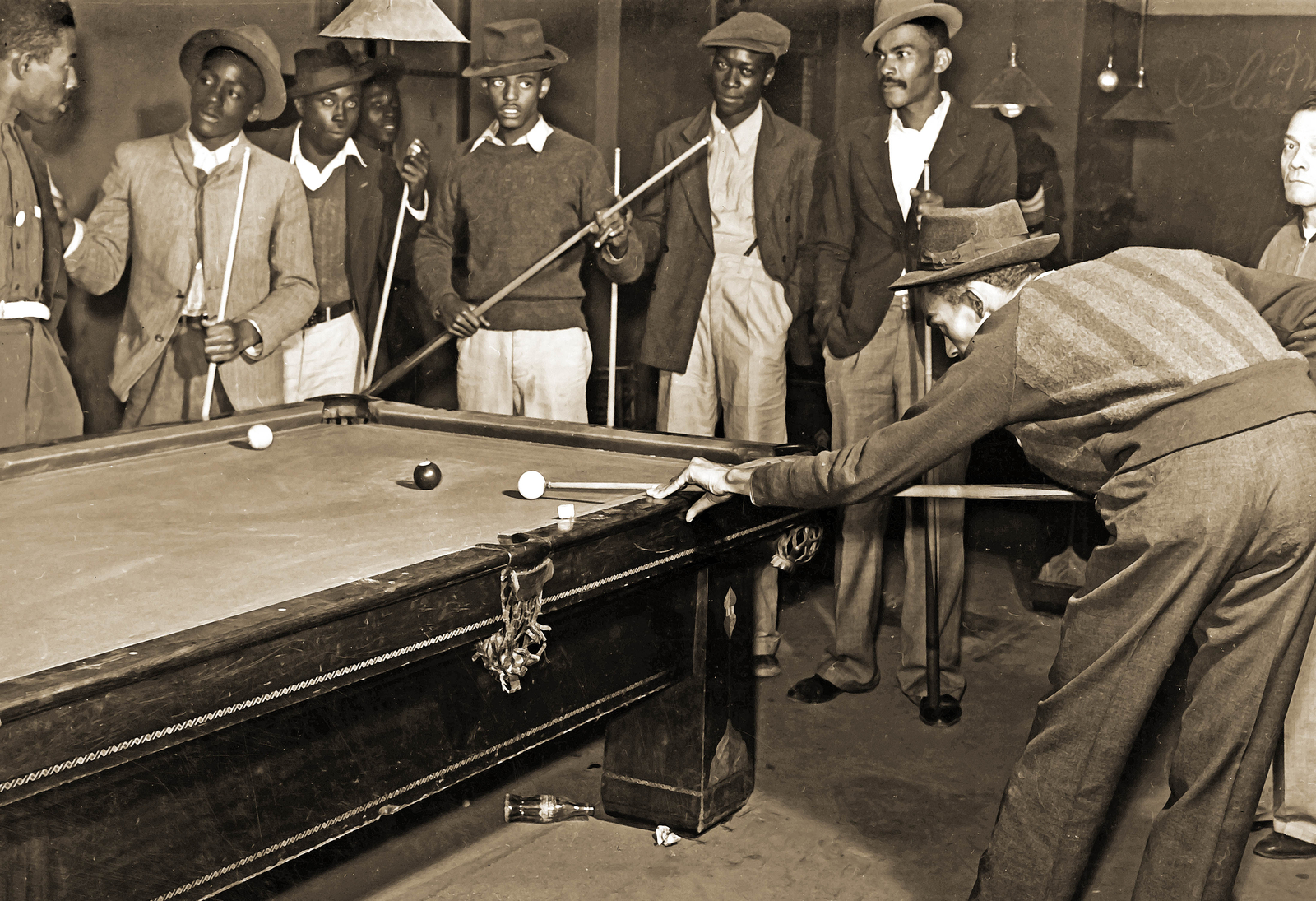 1939 Men Shooting Pool, Clarksdale, MS Vintage/ Old Photo 13" x 19" Reprint