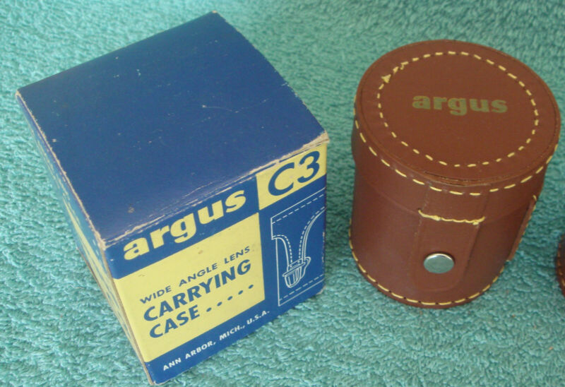 Argus Case for the C-3 35mm Lens with Box. Snap Close Version. New Old Stock!